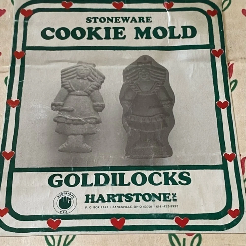Vintage Hartstone Goldilocks Ceramic Stoneware Cookie Mold NIB